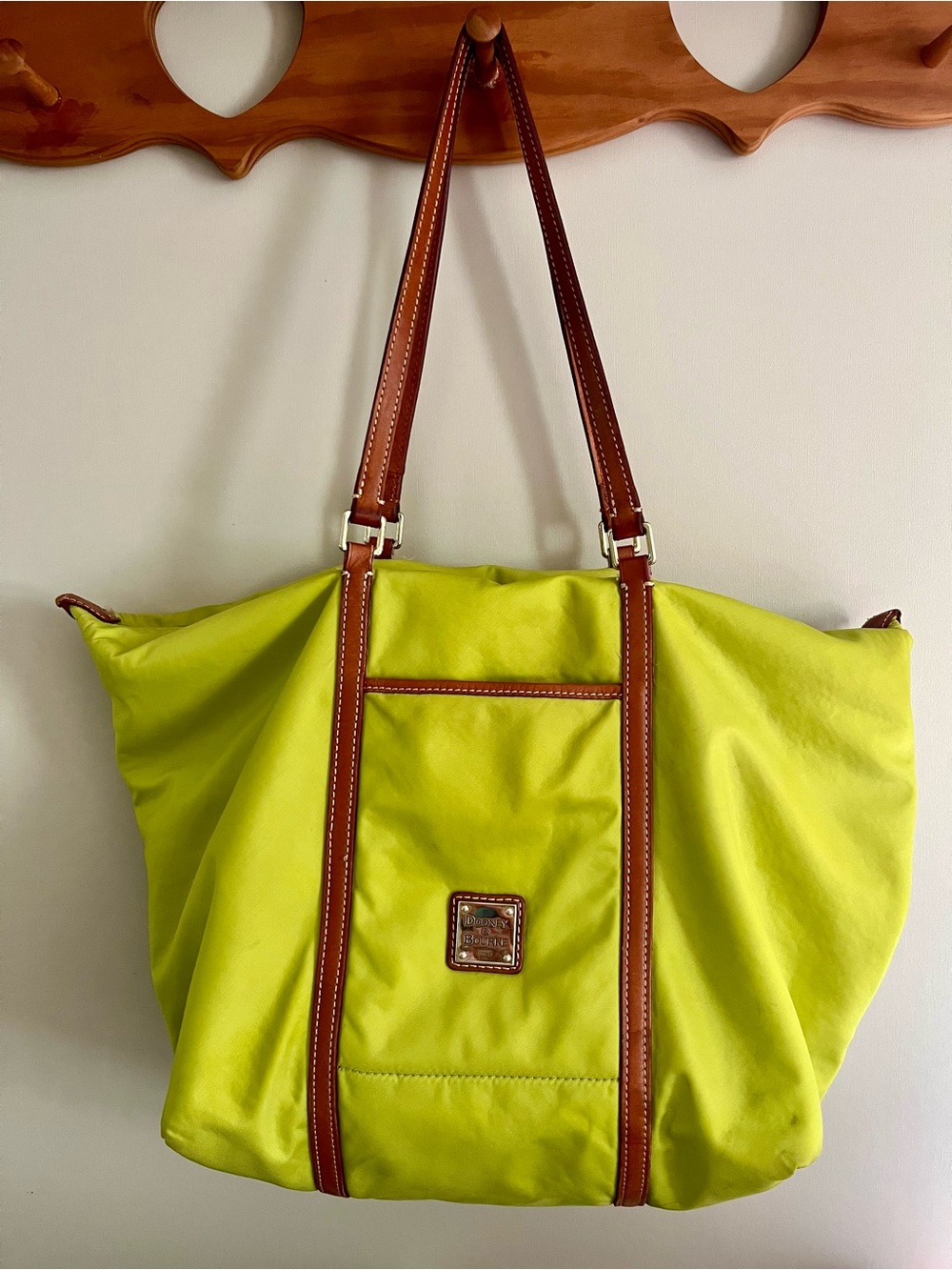 Lime Green Dooney and Bourke Nylon Tote